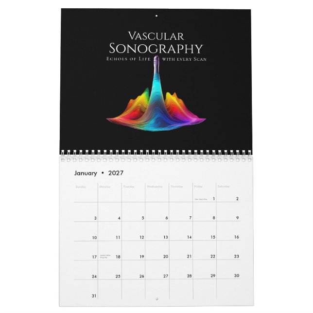 Vaskulär Sonography-Colorful Ultrasound Vinkarare Kalender (Jan 2027)