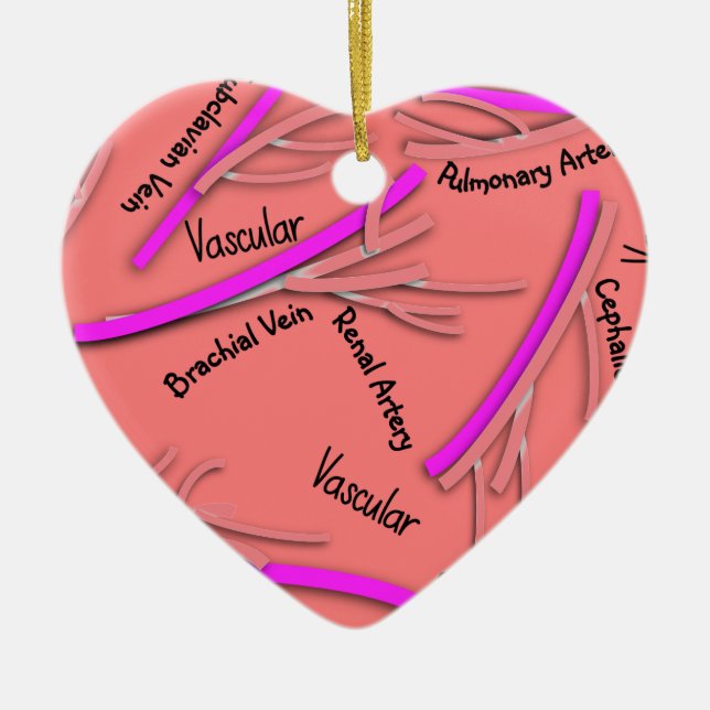 Vaskulära vener och artärer #58 julgransprydnad keramik (Framsidan)