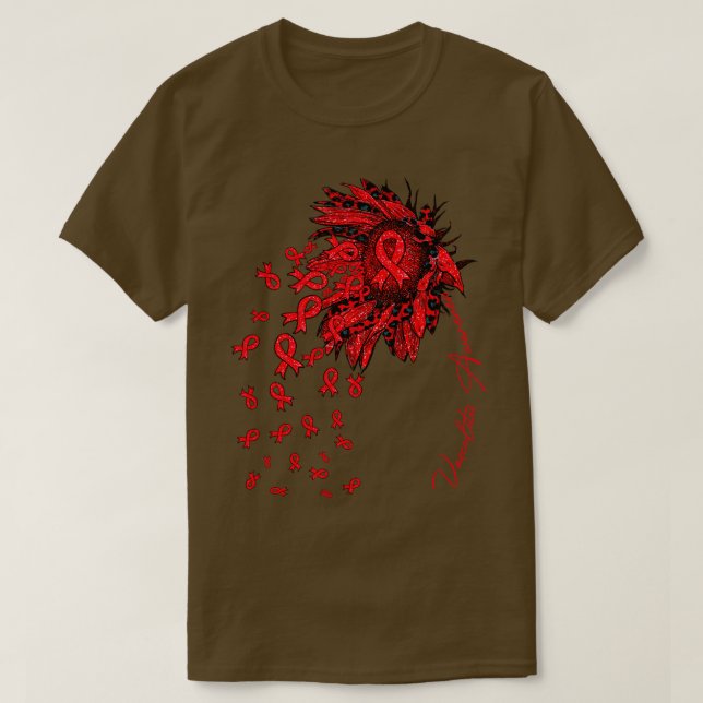 Vaskulit Medvetenhet Solrosblommor faller T Shirt (Design framsida)
