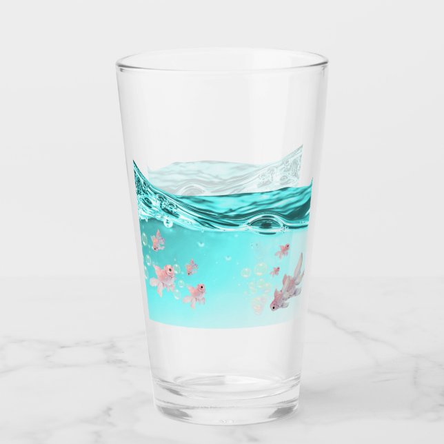 vaso  con agua azul  y peces glaskopp (Framsida)