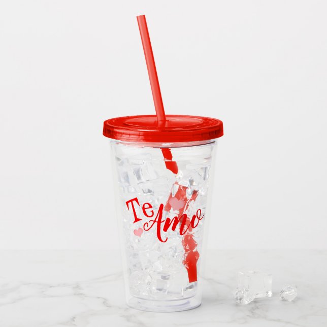 Vaso de acrílico - Te Amo - anpassningsbar Take Away Mugg (Framsida Ice)
