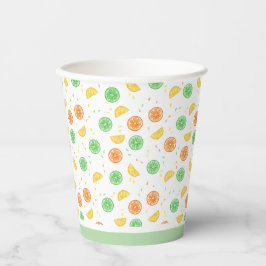 Vasos de papel cítricos borde verde