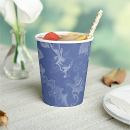Vasos de papel efecto marmolado azul