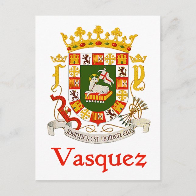Vasquez Shield of Puerto Rico Vykort (Framsida)