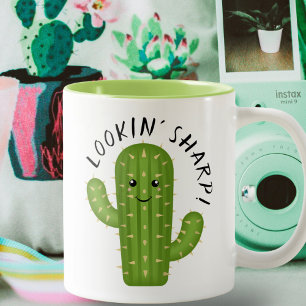 Vass för Cute Plant Älskare Cactus Lookin Två-Tonad Mugg