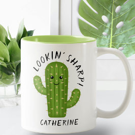 Vass för Cute Plant Älskare Cactus Lookin Två-Tonad Mugg
