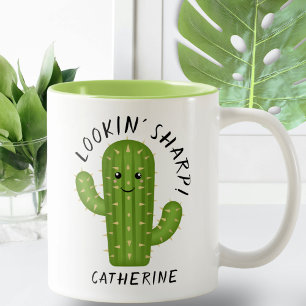 Vass för Cute Plant Älskare Cactus Lookin Två-Tonad Mugg