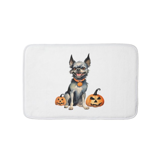 Vass Hund Guards Halloween Pumpkins Premium Badrumsmatta (Framsidan)
