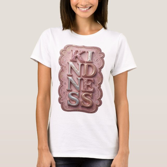 Vass Silver SNÄLLHET Citat Design T Shirt (Framsida)