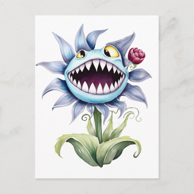 Vass Teeth Monster Flower Vykort (Framsida)