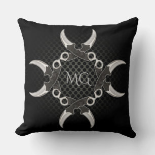 Vassa Kant-monogrammade böjda blad Kudde