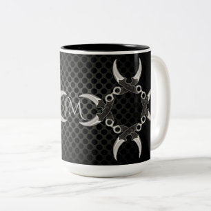 Vassa Kant-monogrammade böjda blad Två-Tonad Mugg