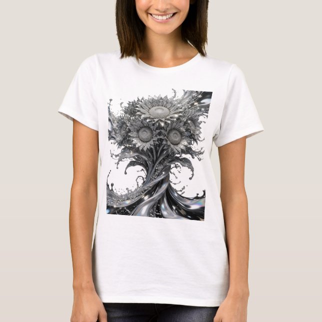 Vassa Silver VATTENBLOMMOR Skjortdesign T Shirt (Framsida)
