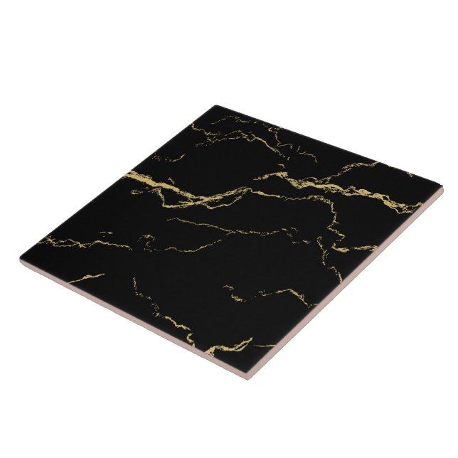Vassa Svarta havet och Guld Marble Kakelplatta (Sidan)