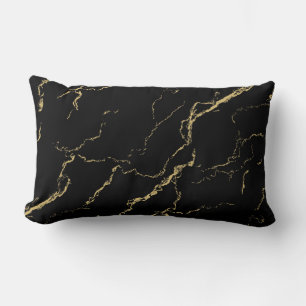 Vassa Svarta havet och Guld Marble Lumbarkudde