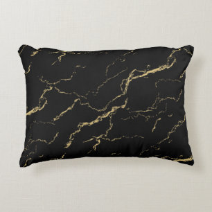 Vassa Svarta havet och Guld Marble Prydnadskudde