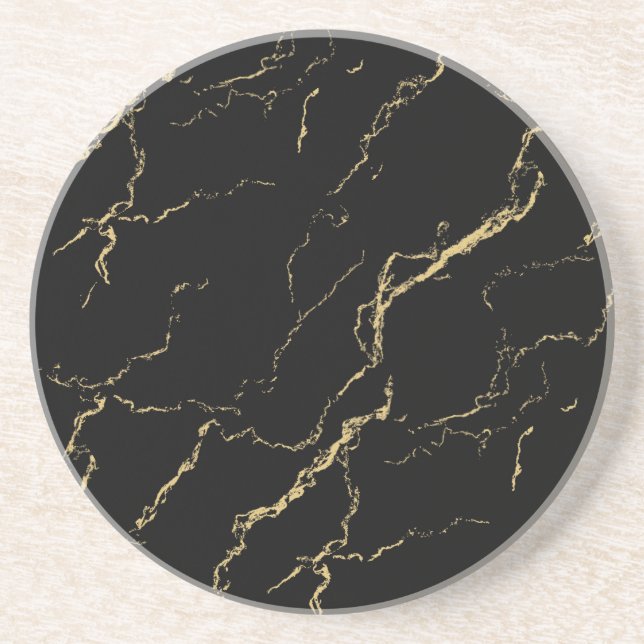 Vassa Svarta havet och Guld Marble Underlägg (Framsidan)