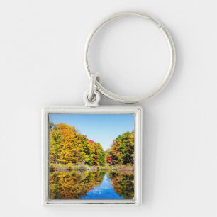Vassar Farms Pond Fyrkantig Silverfärgad Nyckelring