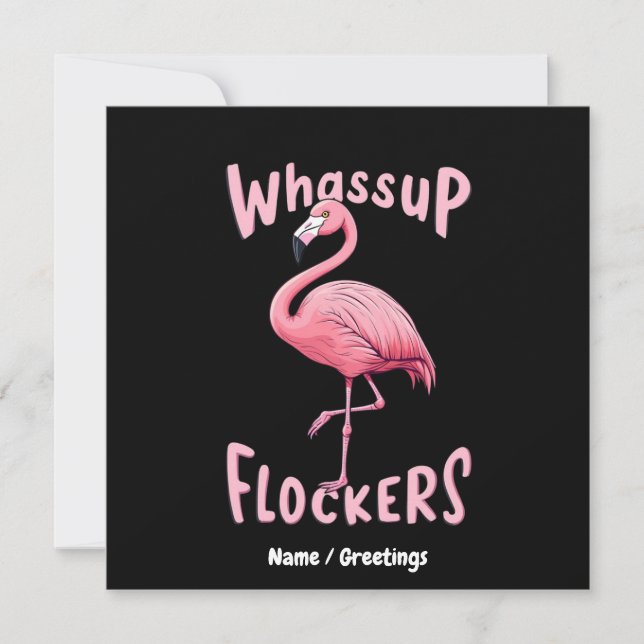 Vassassup Flamingo Design A Flamazing Inbjudningar (Framsida)