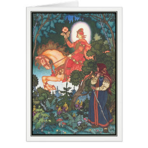 Vassilissa the Fair by Boris Zvorykin Hälsningskort