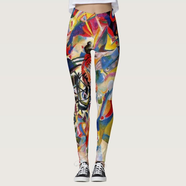 Vassily Kandinsky abstrakt konstverk Leggings (Framsida)