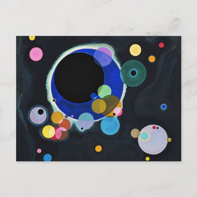 Vassily Kandinsky Flera cirklar Vykort (Framsida)