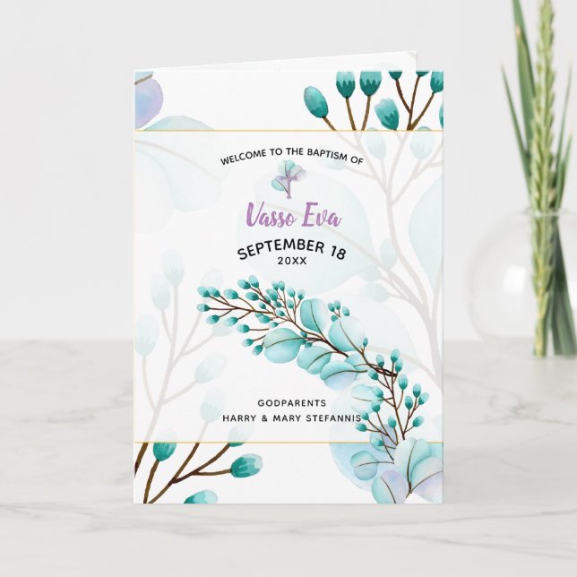 Vasso Grekisk-ortodoxa Church Baptism Program (Framsida)