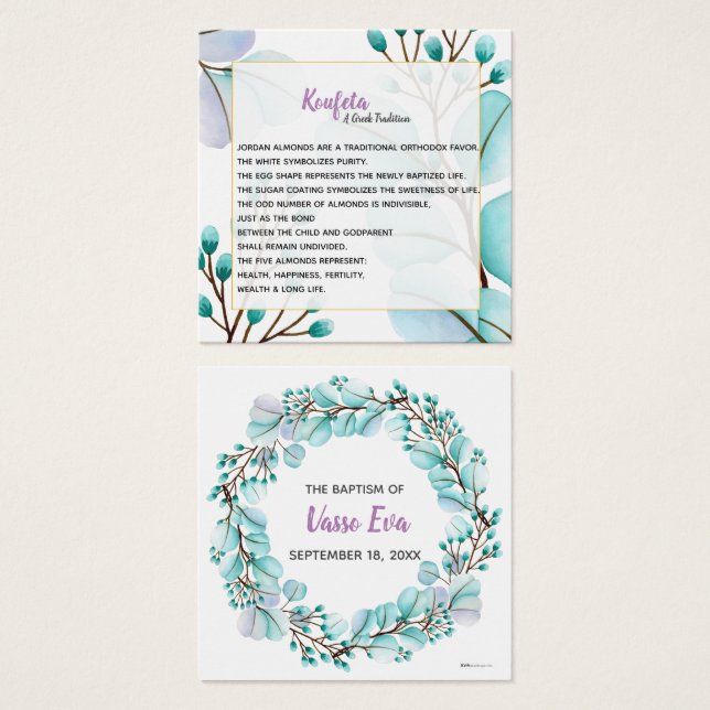 Vasso Koufeta Card Fyrkantigt Visitkort (Framsida & baksida)