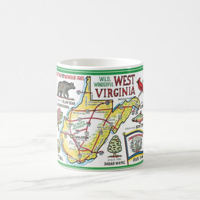 Väst-Virginia Färgrik Vintage Kartkopp Kaffemugg (Center)