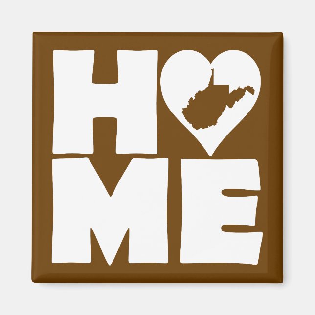 Väst-Virginia Hem Heart State Affisch Skylt Magnet (Framsidan)