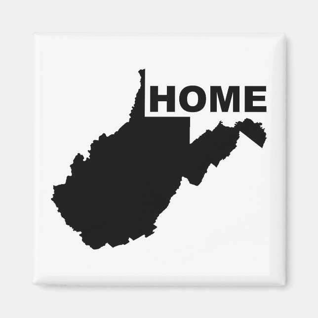 Väst-Virginia Hem Långt Från Stat Frysmagnet Magnet (Framsidan)