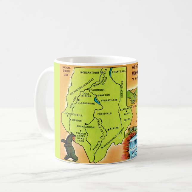 Väst-Virginia Monongahela Valley-mugg Kaffemugg (Framsida vänster)