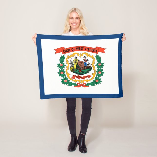 Väst-Virginias statsflagga Fleecefilt (På plats)