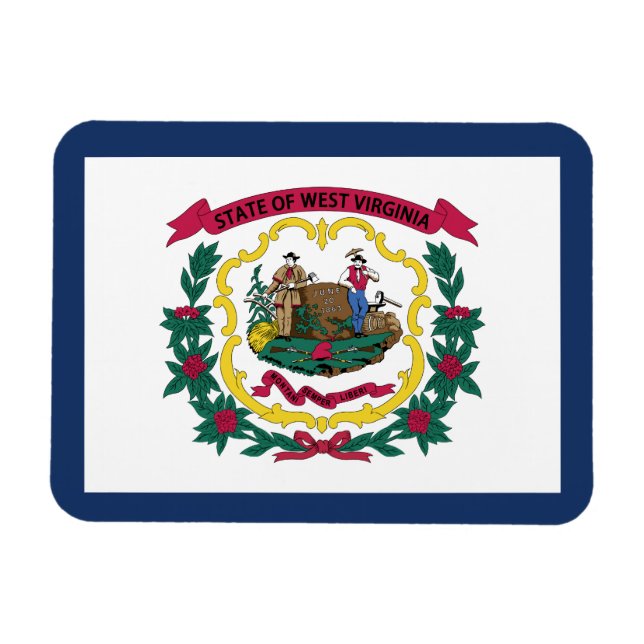 Väst-Virginias statsflagga Magnet (Horisontell)
