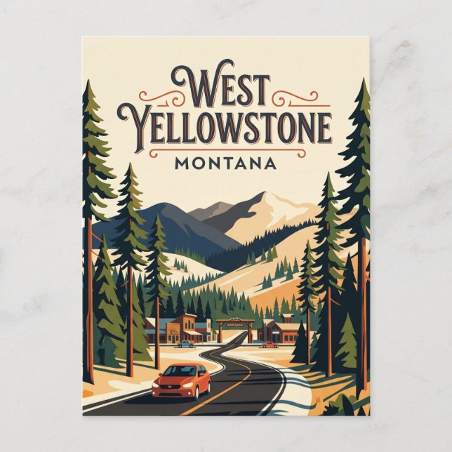 Väst Yellowstone USA Vykort (Framsida)