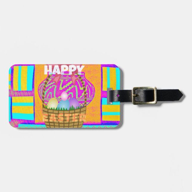 Väster African Inspired Påsk Basket & Eggs Art Bagagebricka (Horisontell Framsida)