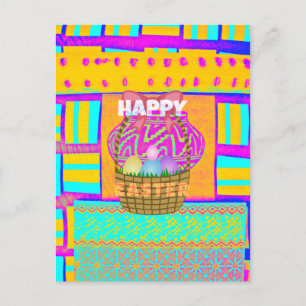 Väster African Inspired Påsk Basket & Eggs Art Helg Vykort