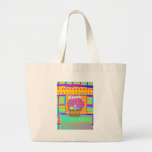 Väster African Inspired Påsk Basket & Eggs Art Jumbo Tygkasse