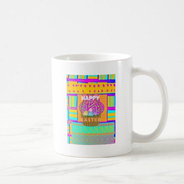 Väster African Inspired Påsk Basket & Eggs Art Kaffemugg (Höger)