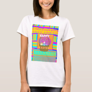 Väster African Inspired Påsk Basket & Eggs Art T-shirt