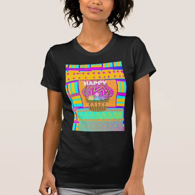 Väster African Inspired Påsk Basket & Eggs Art T-shirt (Framsida)
