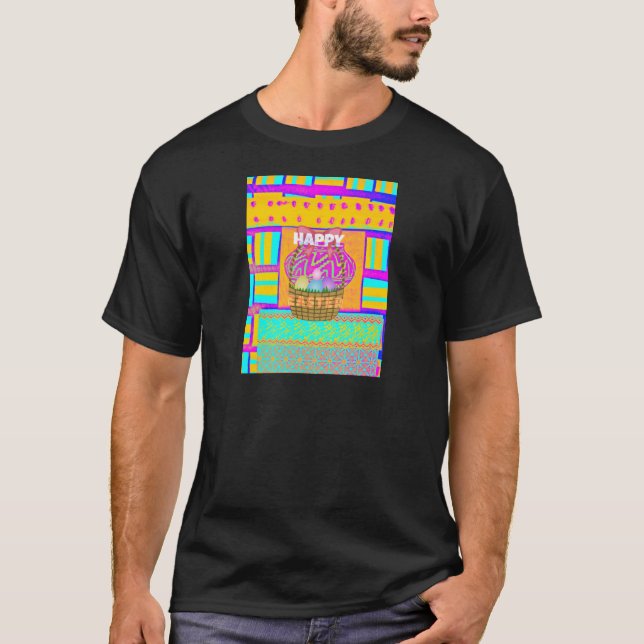 Väster African Inspired Påsk Basket & Eggs Art T-shirt (Framsida)