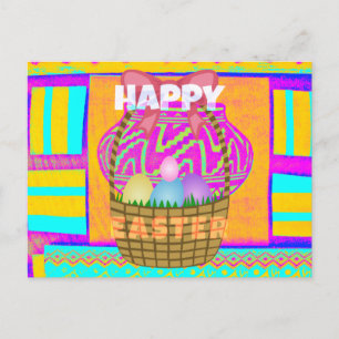 Väster African Inspired Påsk Basket & Eggs Art Vykort