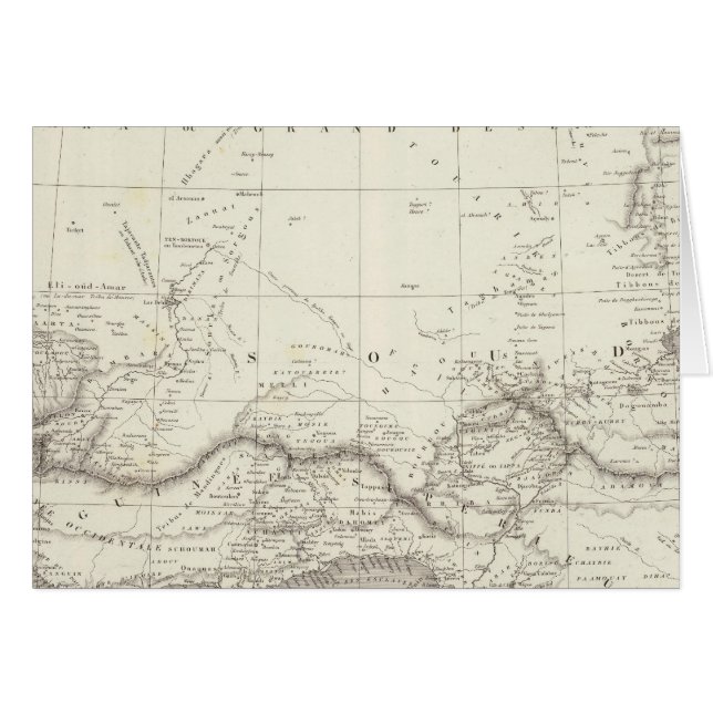 Väster Afrika Karta Hälsningskort (Framsidan Horizontal)