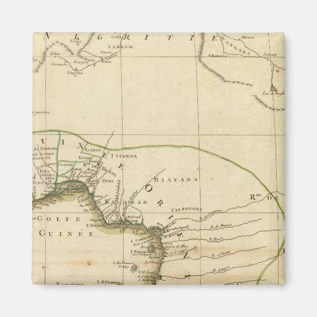 Väster Afrika Karta Magnet (Framsidan)