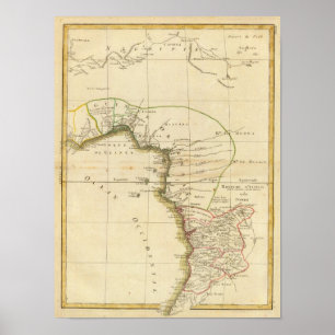 Väster Afrika Karta Poster