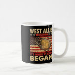 Väster Allis Wisconsin USA flagga 4 juli Kaffemugg<br><div class="desc">Väster Allis Wisconsin USA flagga 4 juli</div>