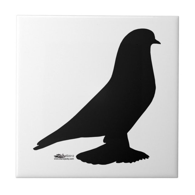 Väster av England Pigeon Silhouette Kakelplatta (Framsidan)
