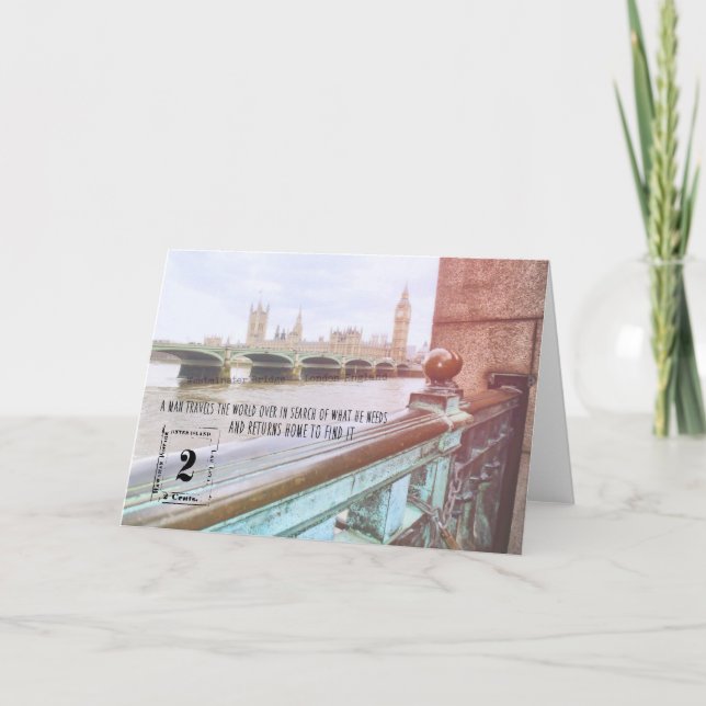 VÄSTER AV THAMES-gratulationskortet Tack Kort (Framsida)