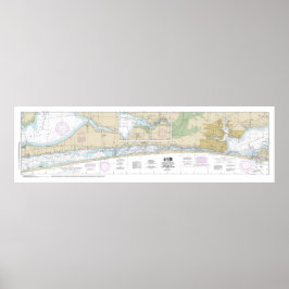 Väster Bay till Santa Rosa Side B Nautical Chart 1 Poster